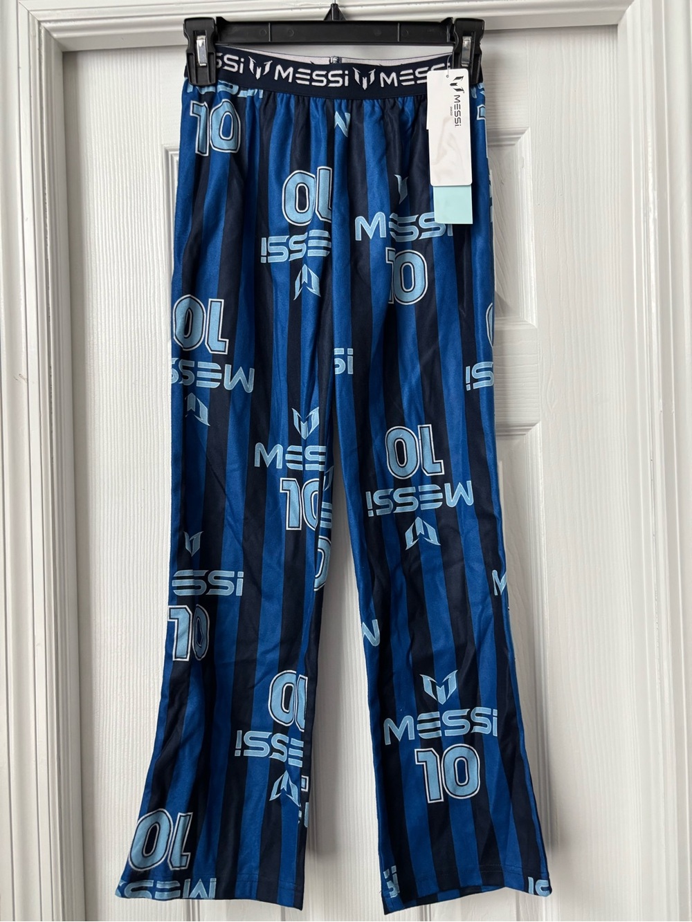 Messi Boys Blue Striped Lounge Pants